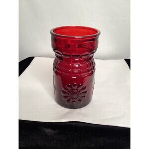 Vintage Glass Ruby Red Jar